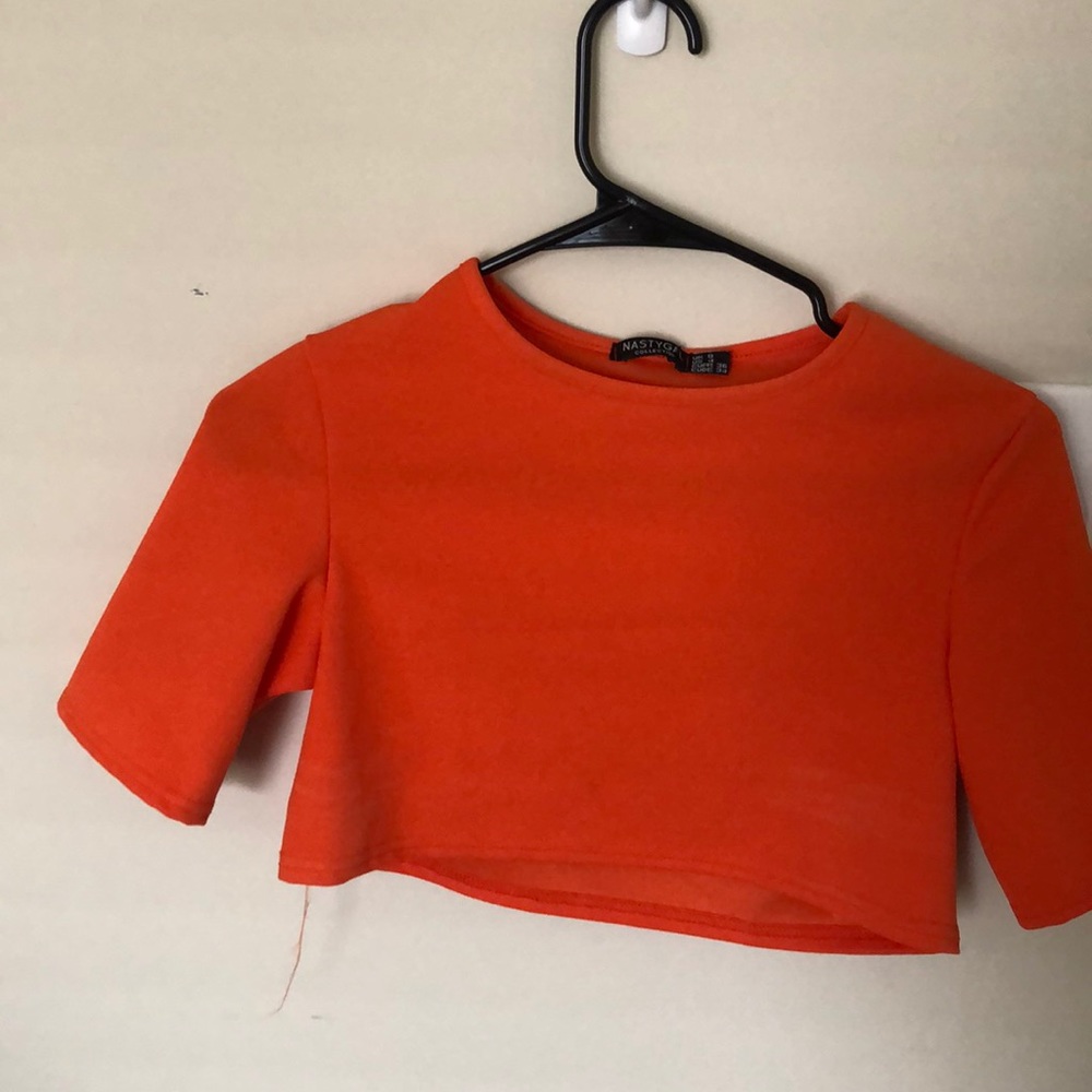 Orange NastyGal Crop Top